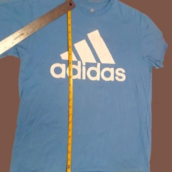 Adidas Logo Tee Golf Short Sleeve Cotton Shirt Mens Sz M Blue Style #ADVR2000 - Picture 10 of 14